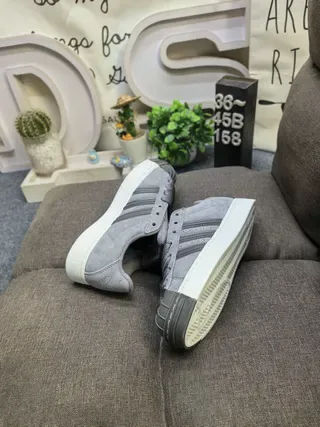 Adidas Superstar Gray Suede Shell Toe Lifestyle Sneakers 6