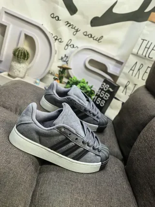 Adidas Superstar Gray Suede Shell Toe Lifestyle Sneakers 9