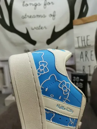 Adidas Superstar Hello Kitty Blue and White Lifestyle Sneakers 3