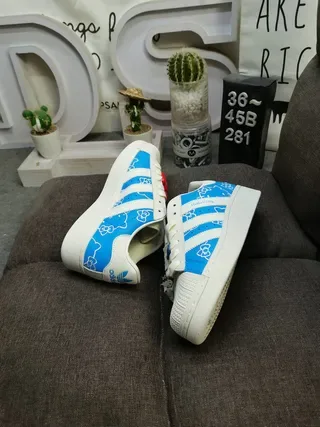 Adidas Superstar Hello Kitty Blue and White Lifestyle Sneakers 6