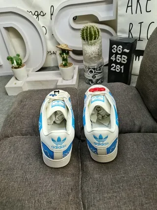 Adidas Superstar Hello Kitty Blue and White Lifestyle Sneakers 8