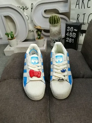 Adidas Superstar Hello Kitty Blue and White Lifestyle Sneakers 10