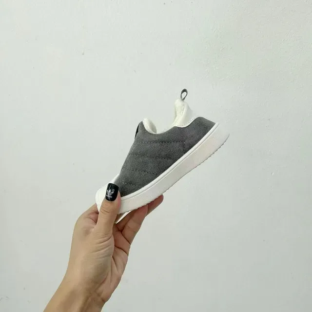 Adidas Superstar Kids Slip-On Quilted Gray Lifestyle Sneakers 7