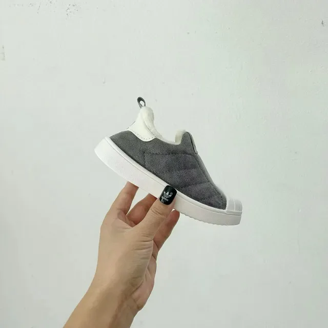Adidas Superstar Kids Slip-On Quilted Gray Lifestyle Sneakers 9