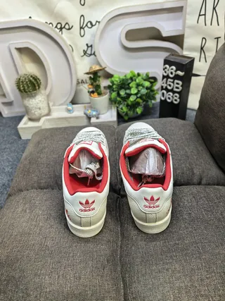 Adidas Superstar Off-White and Burgundy Lifestyle Sneakers 18