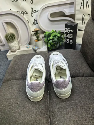 Adidas Superstar Off-White and Lavender Quilted Lifestyle Sneakers 8