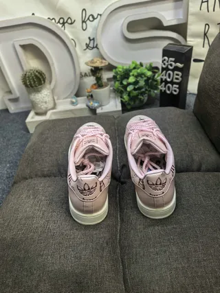 Adidas Superstar Pink Green Metallic Upper Glitter Stripes Lifestyle Sneakers 8