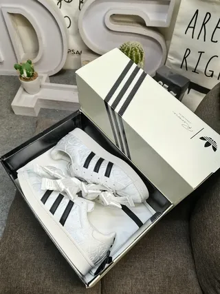 Adidas Superstar Quilted White Black Lifestyle Sneakers 23