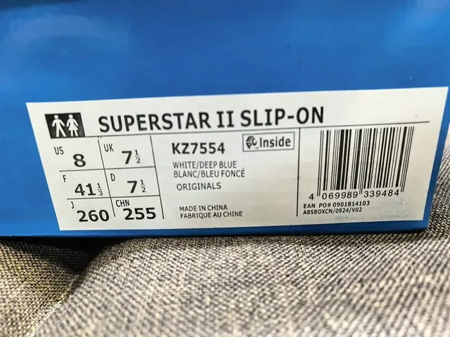 Adidas Superstar Slip-On Navy Gray Woven Textile Upper Lifestyle Sneakers 2