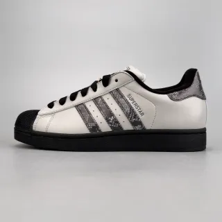 Adidas Superstar White Black Shell-Toe Snakeskin-Print Stripes Lifestyle Sneakers