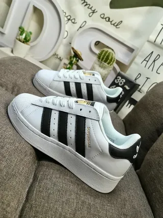 Adidas Superstar White Black Shell-Toe Three-Stripe Lifestyle Sneakers 7