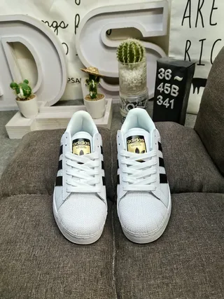 Adidas Superstar White Black Shell-Toe Three-Stripe Lifestyle Sneakers 10