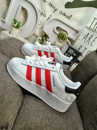 Adidas Superstar White Red Black Lifestyle Sneakers 7