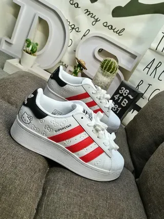 Adidas Superstar White Red Black Lifestyle Sneakers 9