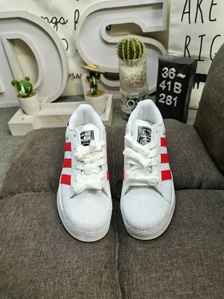 Adidas Superstar White Red Black Lifestyle Sneakers 10