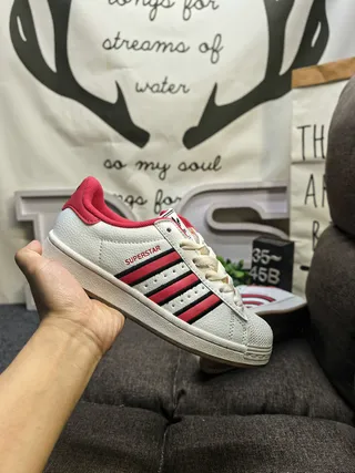 Adidas Superstar White Red Black Lifestyle Sneakers 5