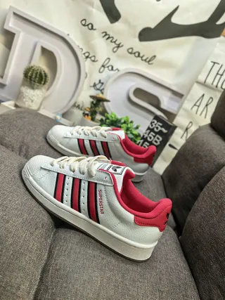 Adidas Superstar White Red Black Lifestyle Sneakers 7