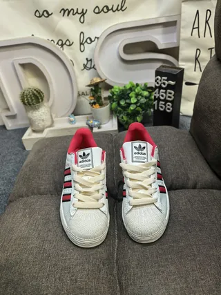 Adidas Superstar White Red Black Lifestyle Sneakers 10