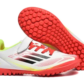 Adidas টার্ফ ফুটবল জুতা সাদা লাল নিয়ন হলুদ কৃত্রিম ঘাস ফুটবল জুতা