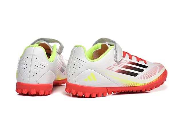 Adidas Chaussures de football Turf Blanc Rouge Jaune Néon Gazon artificiel Chaussures de football 5