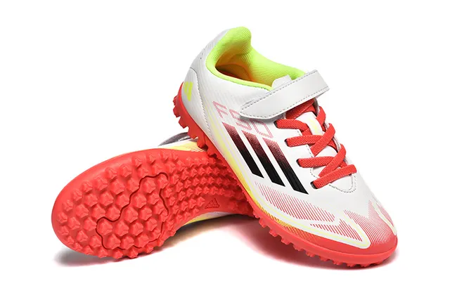 Adidas Chaussures de football Turf Blanc Rouge Jaune Néon Gazon artificiel Chaussures de football 7