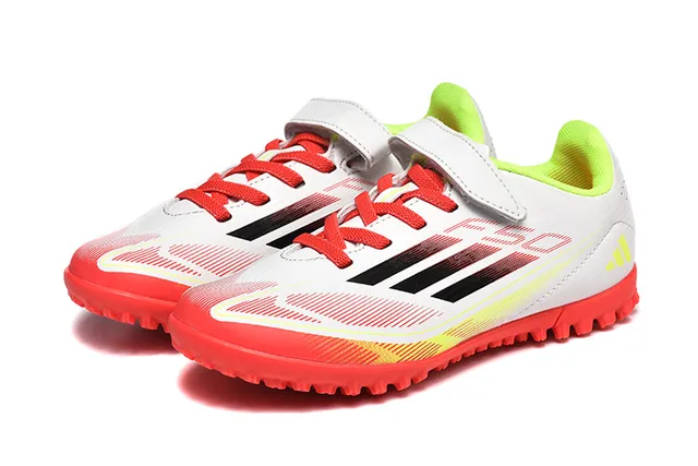 Adidas Chaussures de football Turf Blanc Rouge Jaune Néon Gazon artificiel Chaussures de football 8