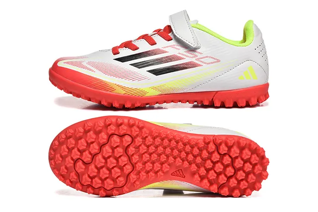Adidas Chaussures de football Turf Blanc Rouge Jaune Néon Gazon artificiel Chaussures de football 9