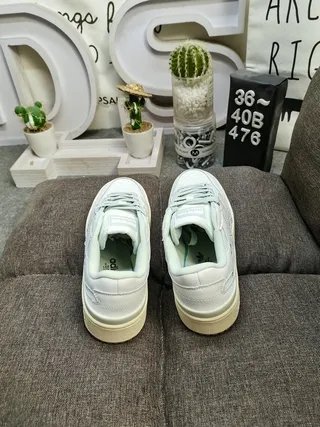 Adidas White Beige Platform Sole Three-Stripe Side Panel Lifestyle Sneakers 8