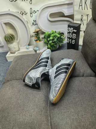 Adidas White Black Leather Upper Three-Stripe Side Panel Lifestyle Sneakers 16