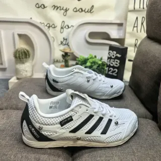 Adidas White Black Lightweight Mesh Upper Three-Stripe Side Panel Lifestyle Sneakers