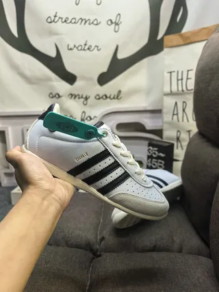 Adidas White Black Low-Top Perforated Toe Lifestyle Sneakers 5