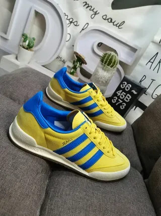 Adidas White Blue Low-Top Leather Upper Lifestyle Sneakers 9