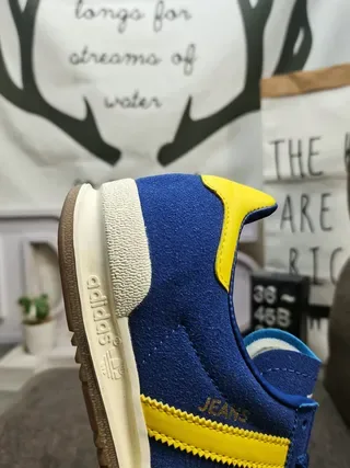 Adidas White Blue Low-Top Leather Upper Lifestyle Sneakers 23