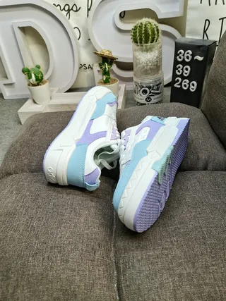 Adidas White Green Chunky Sole Layered Upper Lifestyle Sneakers 15