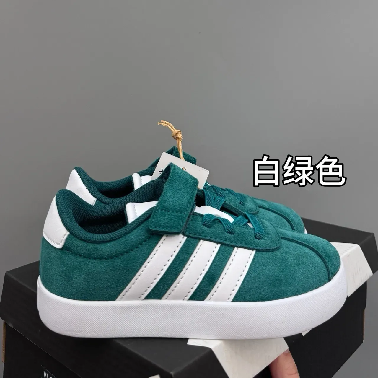 Adidas White Navy Low-Top Velcro Strap Lifestyle Sneakers 11