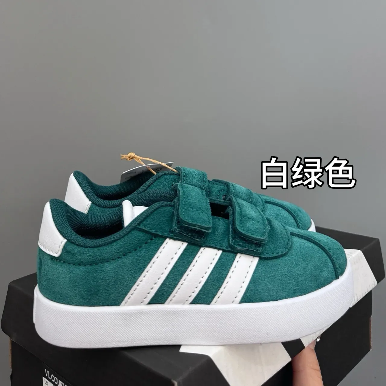 Adidas White Navy Low-Top Velcro Strap Lifestyle Sneakers 12