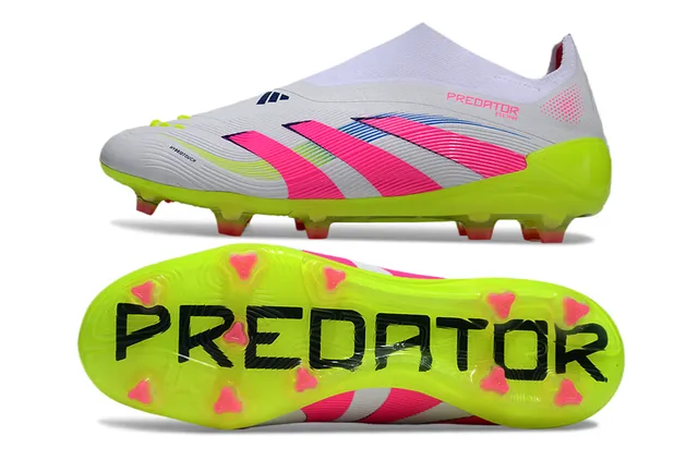Adidas White Pink Low-Cut Sock-Fit Upper Neon Lime Green Outsole Firm-Ground Soccer Shoes 4