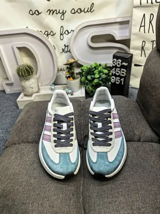 Adidas White Purple Platform Sole Suede And Textile Upper Chunky Sneakers 10