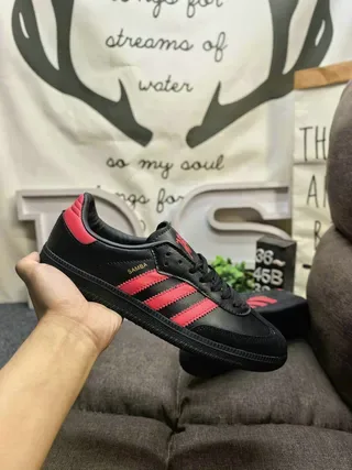 Adidas White Red Leather Upper Three-Stripe Side Panel Lifestyle Sneakers 5