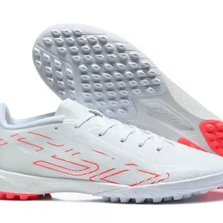 Adidas White Red Low-Profile Synthetic Upper Conical Studs Turf Soccer Shoes