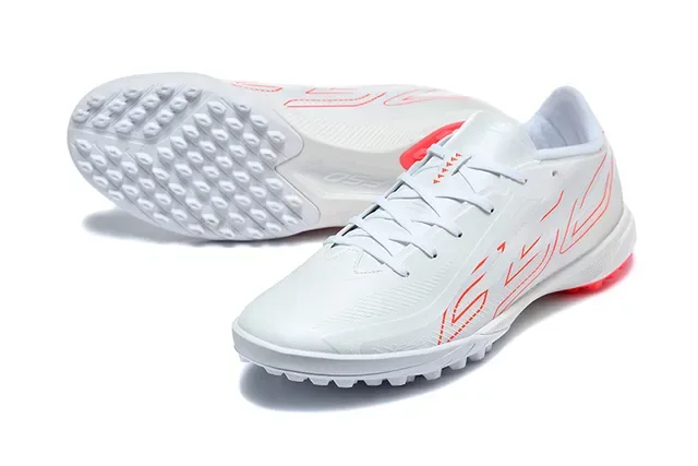 Adidas Chaussures de football turf blanc rouge profil bas upper synthétique crampons coniques 6