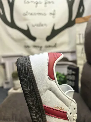 Adidas White Red Low-Top Cupsole Leather-Suede Upper Lifestyle Sneakers 3