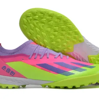 Adidas X Green Pink Low-Cut Synthetic Upper Molded TPU Stud Outsole Artificial-Grass Soccer Shoes