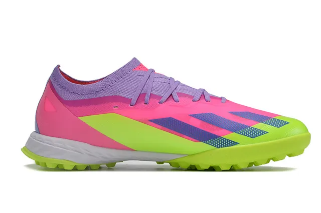 Adidas X Green Pink Low-Cut Synthetic Upper Molded TPU Stud Outsole Artificial-Grass Soccer Shoes 7