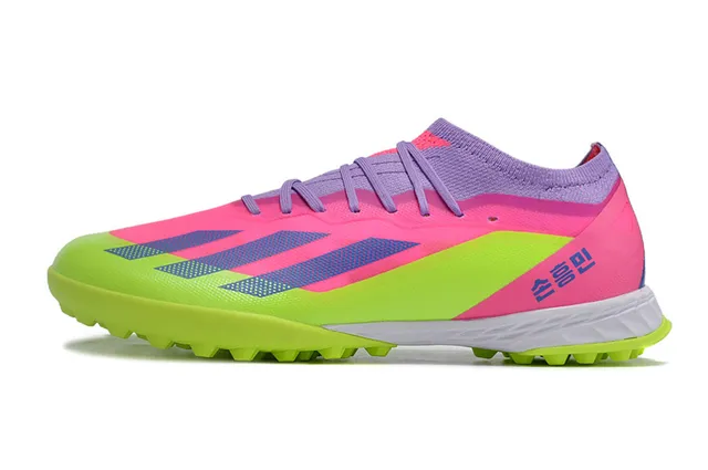Adidas X Green Pink Low-Cut Synthetic Upper Molded TPU Stud Outsole Artificial-Grass Soccer Shoes 8
