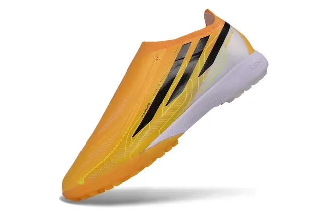 Adidas X Hyperfast Orange Blanc Chaussures de Football Turf Basse Coupe Sock-Fit Upper Moldé Outsole 3