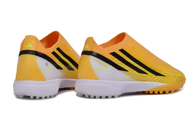 Adidas X Hyperfast Orange Blanc Chaussures de Football Turf Basse Coupe Sock-Fit Upper Moldé Outsole 5