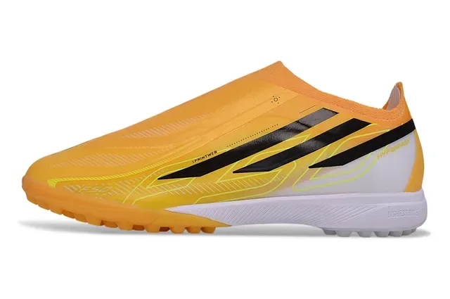 Adidas X Hyperfast Orange Blanc Chaussures de Football Turf Basse Coupe Sock-Fit Upper Moldé Outsole 7