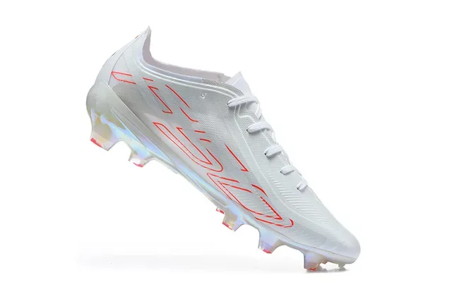 Adidas X Speedportal chuteira de futebol branco vermelho iridiscente para gramado firme 3