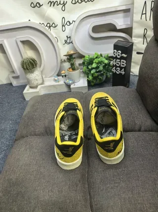 Adidas Yellow Black Suede Upper Three-Stripe Side Panel Lifestyle Sneakers 8